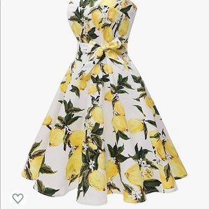 Topdress Women's Lemon Halter Retro Cocktail Dress